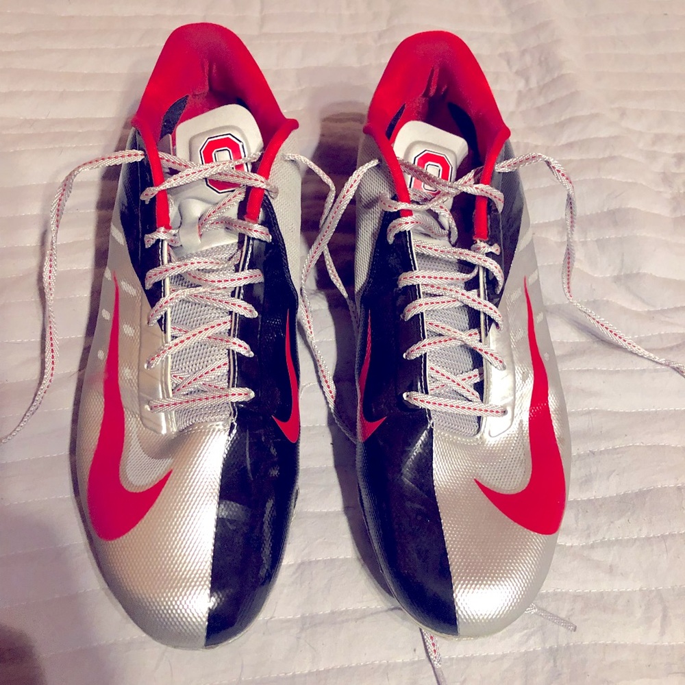 Pair of Nike Ohio State football cleats.